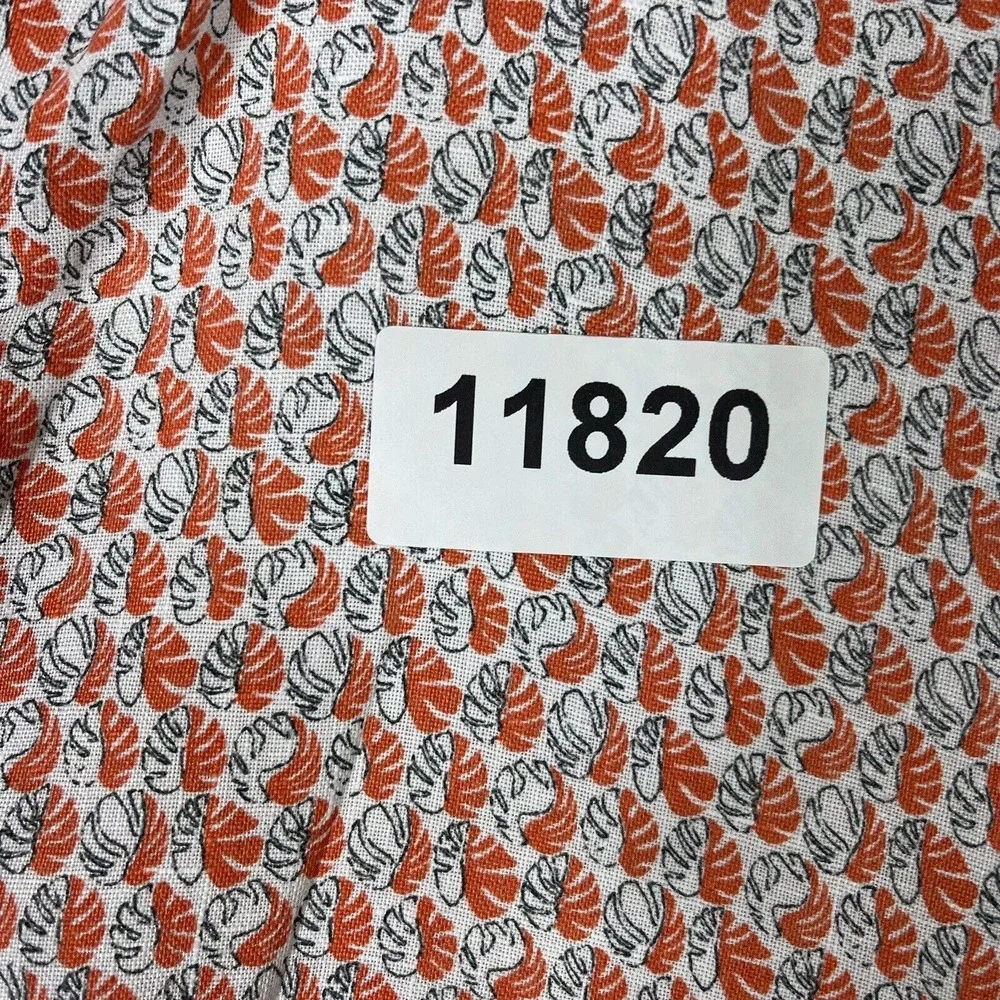 Robert Graham Shirt Mens Large White Orange Leaf Long Sleeve Button Up‎ Adult
